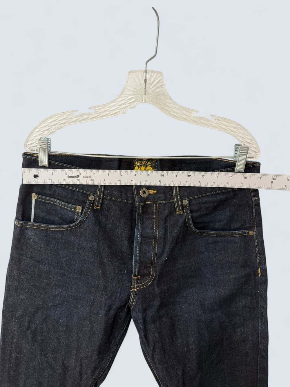 Brave Star Selvedge Denim Jeans Size 34 Indigo Raw Skinny - Picture 4 of 10